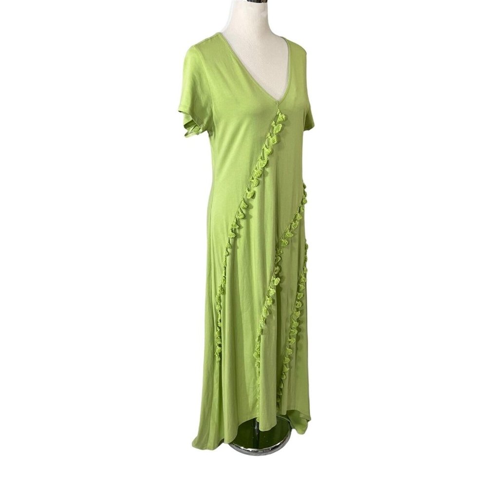 Soft Surroundings Alana Maxi Dress Cotton Knit Size M Margarita Green NWT
